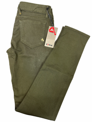 SOLO TG 30  - Cycle Pantalone Jeans Cotone - Mod. Vita Alta Skinny - Verde Militare