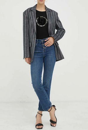 SOLO TG. 31,32 - Liujo Jeans - UF3040 D4391 - B.Up Princess Vita Alta Bottoni Gioiello