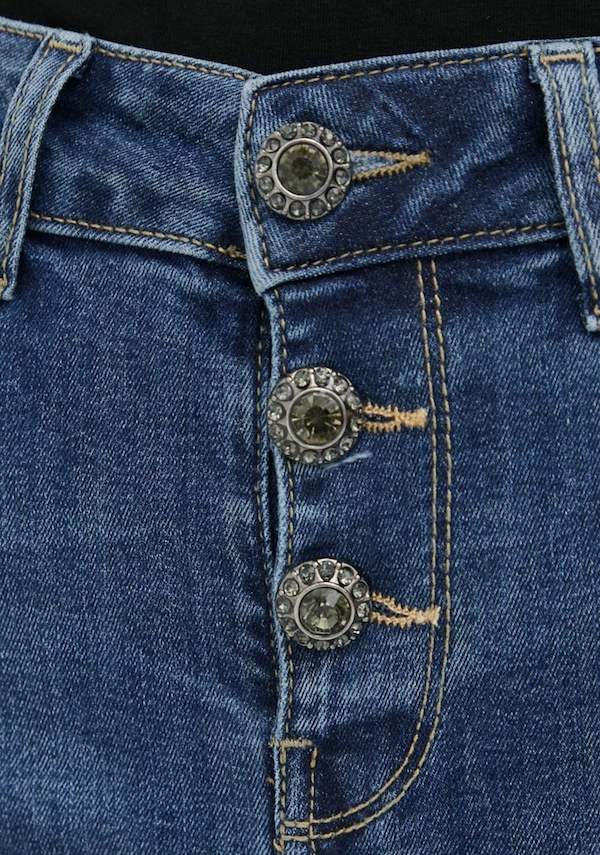 SOLO TG. 31,32 - Liujo Jeans - UF3040 D4391 - B.Up Princess Vita Alta Bottoni Gioiello