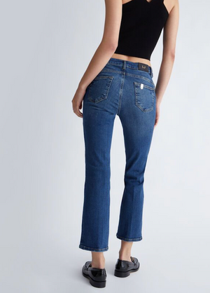 SOLO TG . 32 - Liujo Jeans - UF3040 D829 - B.Up Princess Vita Alta Bottone Gioiello