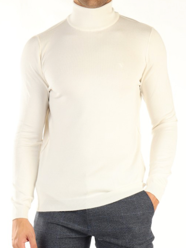 SOLO XXL, 3XL - Fred Mello - Maglia Dolcevita - Slim Fit - Panna