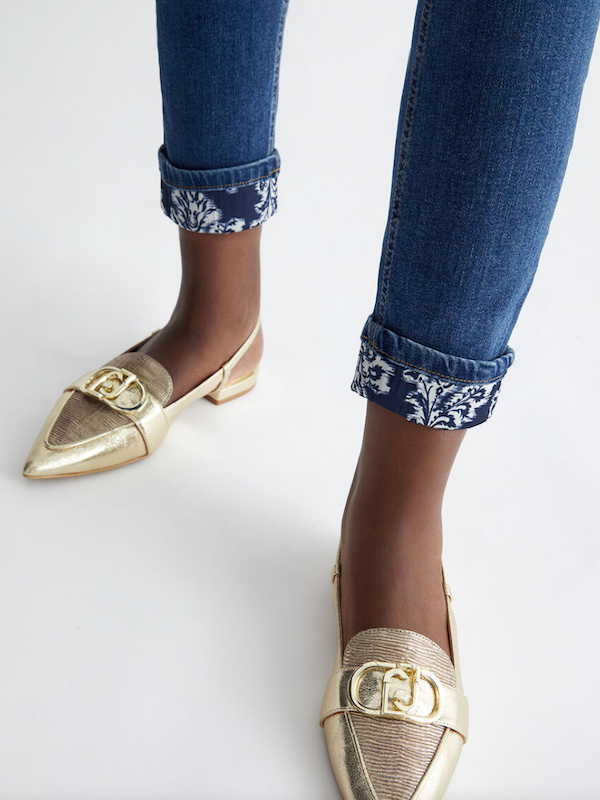 SOLO TG. 26 - LiuJo Jeans Mod. Monroe UA4054 D4448 - Vita Alta Bordo Fantasia -