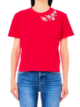 SOLO TG XL - LiuJo - T-shirt in jersey di cotone - Art: MA4325 J5904 - Col. Rosso New