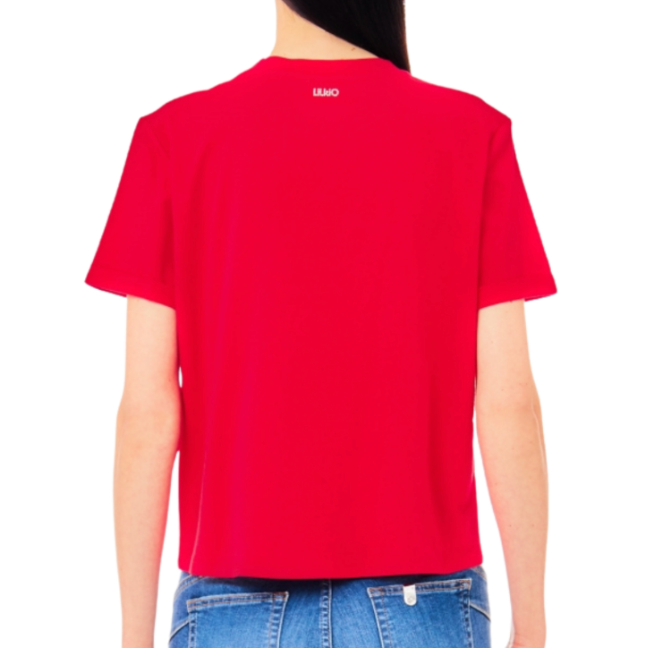 SOLO TG XL - LiuJo - T-shirt in jersey di cotone - Art: MA4325 J5904 - Col. Rosso New