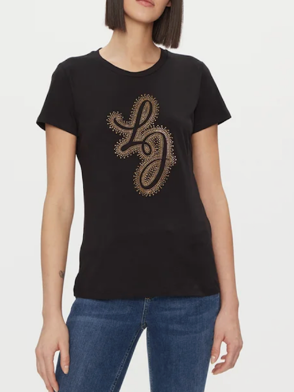 SOLO TG. XS-S , LiuJo - T-shirt in jersey di cotone - Art: Wa4051 JS923 - Col. Nero