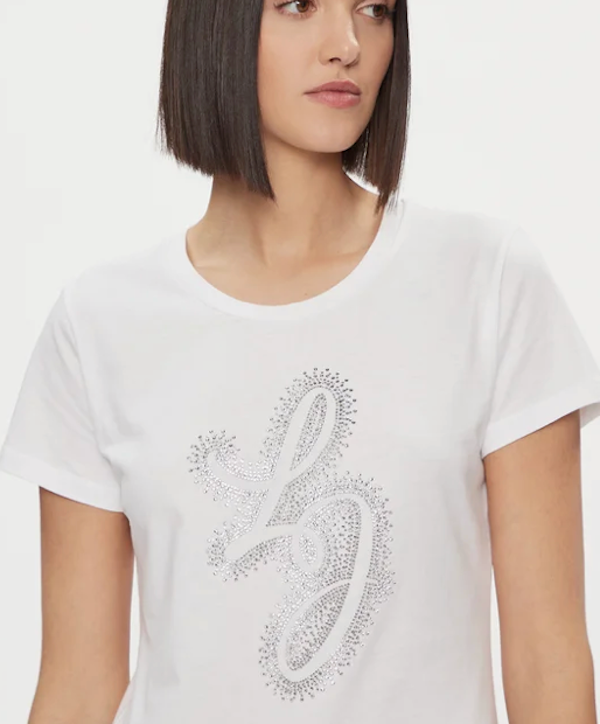 SOLOTG. M - LiuJo - T-shirt in jersey di cotone - Art: Wa4051 JS923 - Col. Bianco