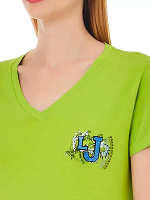 Liujo T-Shirt - Ta4203 Js003 - T-shirt Scollo a V - NEW