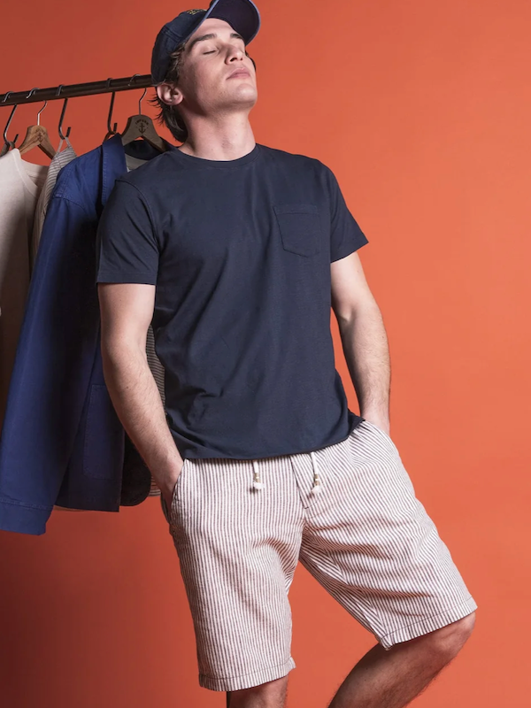 Impure - T-Shirt con Taschino in Cotone - Blu