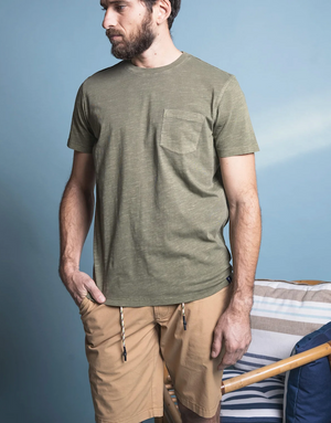 Impure - T-Shirt con Taschino in Cotone - Militare