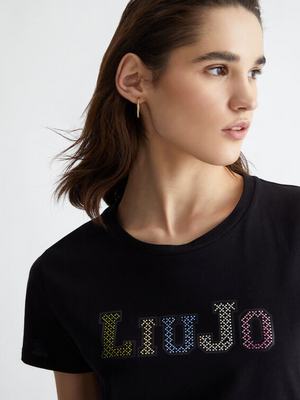 SOLO TG. M - LiuJo T-Shirt - TA4204 JS923 - NERO
