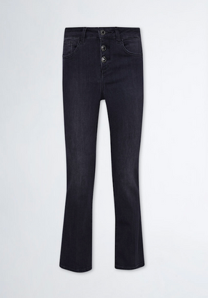 SOLO TG. 25,28,29,30,31,33 - LiuJo Jeans Zampetta - UF4040 D4811 - Vita Alta Princess Nero/Antracite