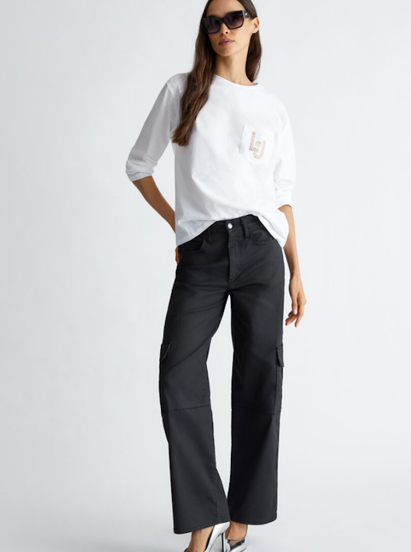 SOLO TG XS  - LiuJo T-shirt con taschino - WF4572 JS923 - White