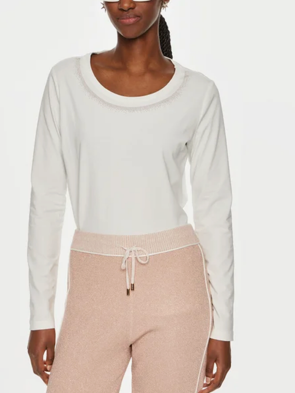 LiuJo T-shirt con strass - TF4077JS088 - Bianca