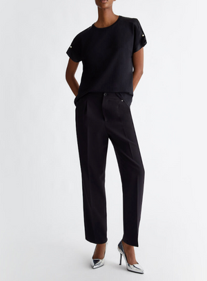 SOLO TG.38 - LiuJo Pantaloni in crepe stretch  - WF4280 T0486 - Nero