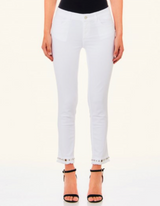 SOLO TG.26,27, 28 - LiuJo - Jeans bottom up con applicazioni - MA4277 T4033  - Bianco