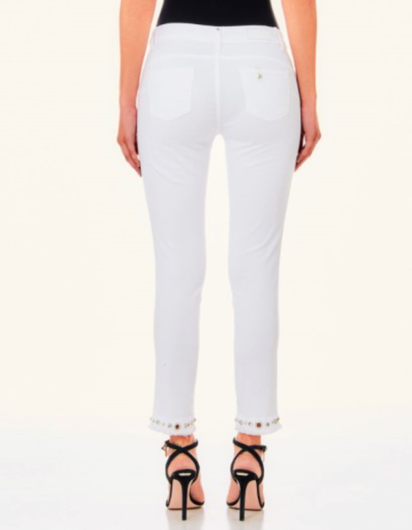 SOLO TG.26,27, 28 - LiuJo - Jeans bottom up con applicazioni - MA4277 T4033  - Bianco