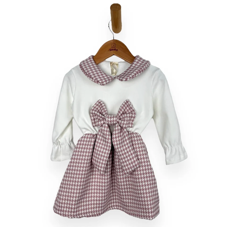 BIMBA - Abitino con Ficco in Cotone Felpato Invernale