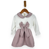 BIMBA - Abitino con Ficco in Cotone Felpato Invernale