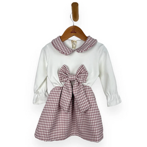 BIMBA - Abitino con Ficco in Cotone Felpato Invernale