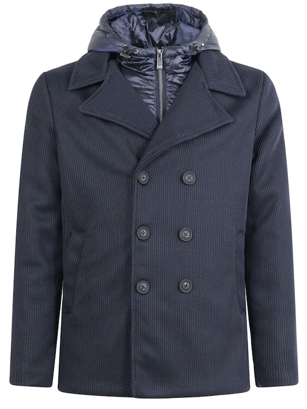 Unity Uomo - Col. Blu - Giubbotto Imbottito Tecnico in nylon stretch e Paravento e Cappuccio