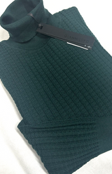 SOLO TG. XL, XXL - Maglione Collo Alto Lavorato - GIANNI LUPO - Col. Verde Scuro