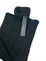 SOLO TG. L - Maglione Collo Alto Invernale a Treccia - GIANNI LUPO - Col.NERO