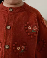 BIMBA - Cardigan Bambina Lavorato Caldo e Morbido Con Applicazioni