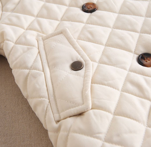 BIMBA - Cappotto junior unisex trapuntato Husky color ecru