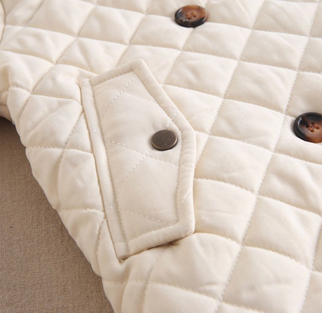 BIMBA - Cappotto junior unisex trapuntato Husky color ecru