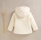BIMBA - Cappotto junior unisex trapuntato Husky color ecru