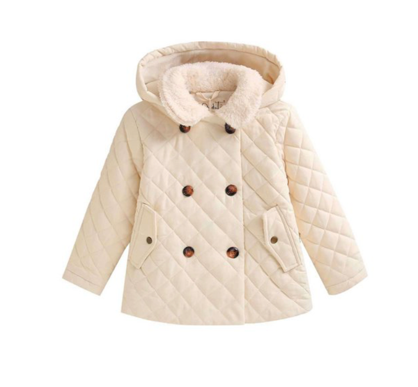 BIMBA - Cappotto junior unisex trapuntato Husky color ecru