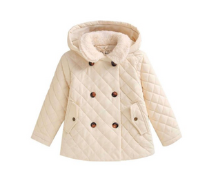 BIMBA - Cappotto junior unisex trapuntato Husky color ecru