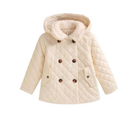 BIMBA - Cappotto junior unisex trapuntato Husky color ecru