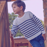 BIMBO - Maglia bianca con righe Blu