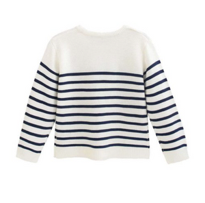 BIMBO - Maglia bianca con righe Blu