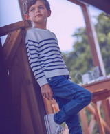 BIMBO - Maglia bianca con righe Blu