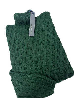 SOLO tg. XXL - Maglione Collo Alto Lavorato INVERNALE - GIANNI LUPO - Col. Verde Scuro