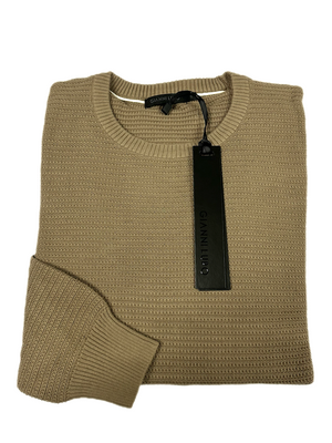 SOLO TG . 3XL - Maglia Girocollo Tessuto Lavorato - GIANNI LUPO - Col. Camel