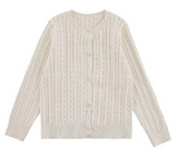 BIMBA - Cardigan Bambina Lavorato a Treccia - Panna