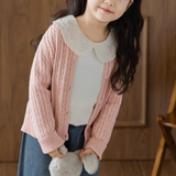 BIMBA - Cardigan Bambina Lavorato a Treccia - Rosa