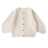 BIMBA - Cardigan Bambina Lavorato con Bottoni Rivestiti - Panna