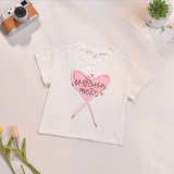 BIMBA - T-Shirt Manica Corta con Cuore Applicato - Bianca
