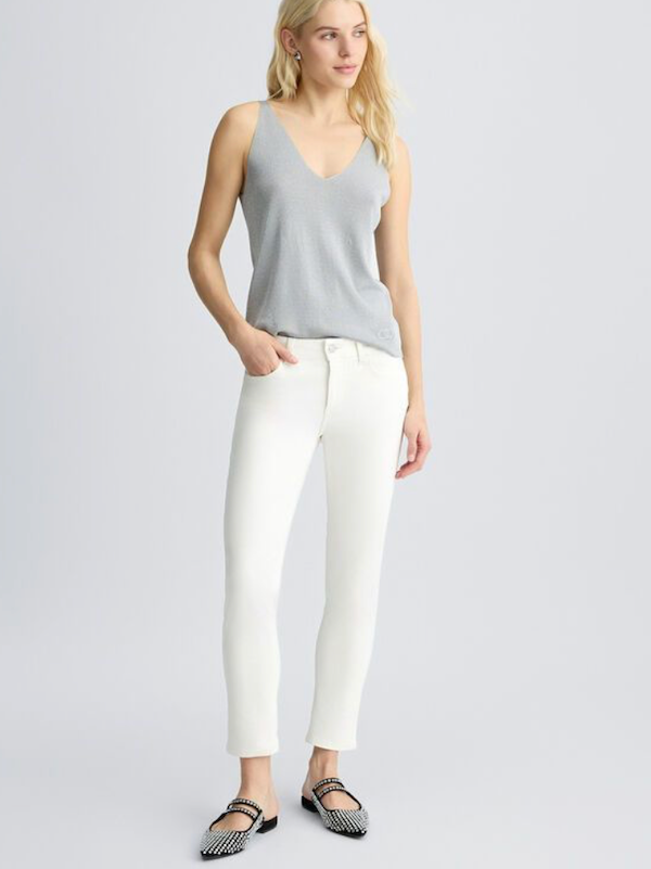 SOLO TG 32 LiuJo Jeans Ua5006 T2594 - Vita Regolare Panna Ricamo Brillantini - New