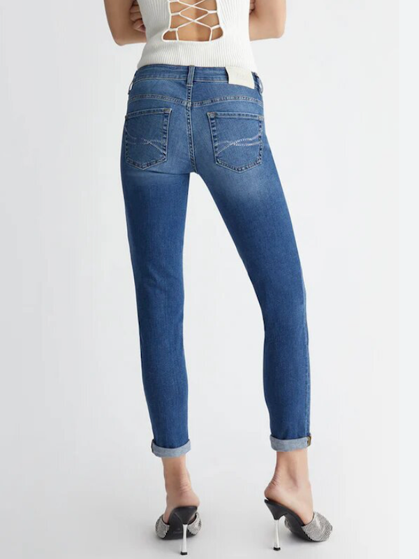 LiuJo Jeans UA5159 DS800 - Vita Regolare Monroe con Logo LJ - New