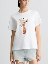 SOLO TG. XS,S,M e L , LiuJo T-shirt con stampa - WA5230JS904 - Bianca - New