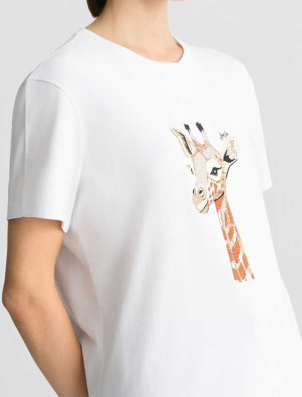 SOLO TG. XS,S,M e L , LiuJo T-shirt con stampa - WA5230JS904 - Bianca - New