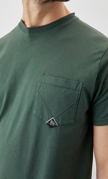 T-Shirt RoyRoger's Pocket Man Heavy Jersey Cotone - New - Verde