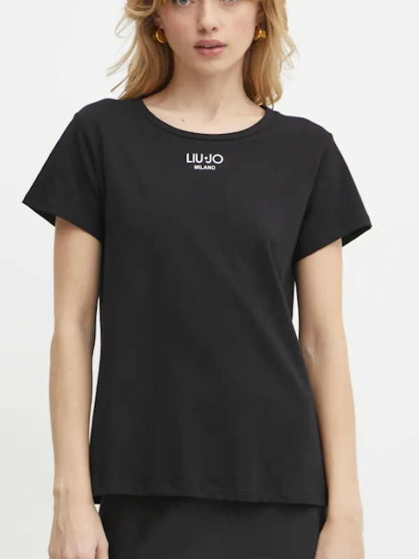 SOLO Tg. S e M - LiuJo - T-shirt in cotone con logo LIUJO - TA5170 JS923 - NERA - New