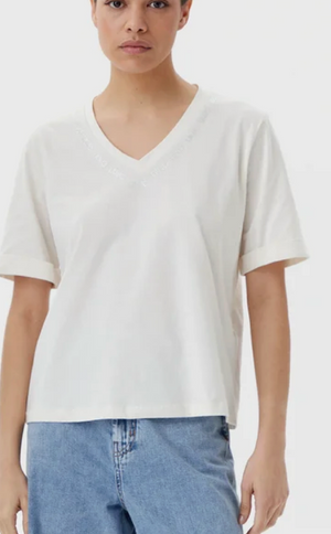 SOLO TG. XS, L, XL LiuJo - T-shirt in cotone con logo LIUJO - TA5175 JS923 - Panna - New