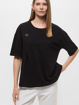 SOLO TG. XS,S LiuJo - T-shirt in cotone Over - TA5186 JS923 - Nera - New